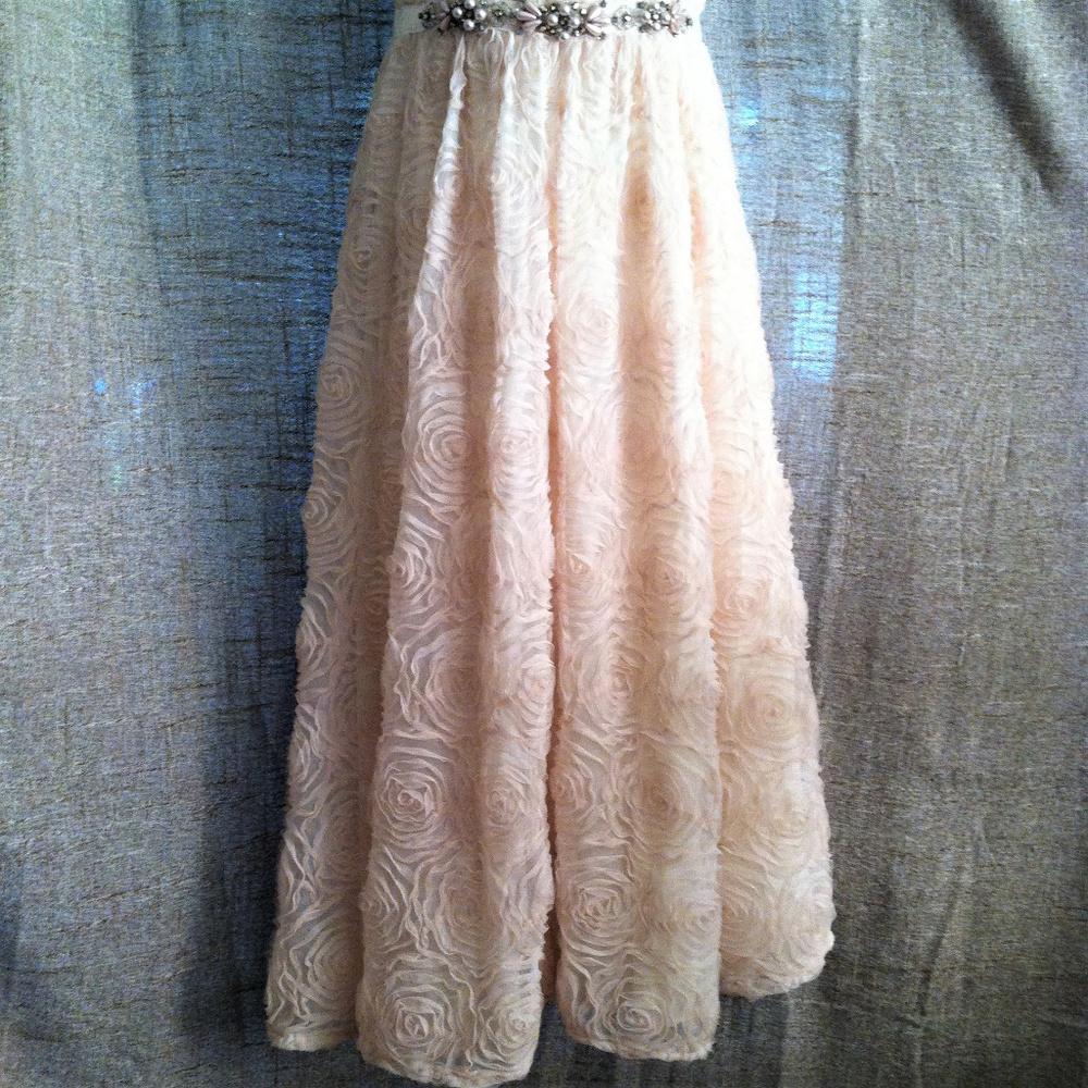 Adrianna Papell Strapless Tulle Rosette Ball Gown - Picture 3 of 8